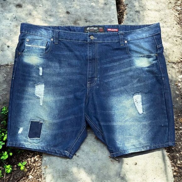 Ecko Unltd. Vintage Y2K Distressed Denim Jorts Shorts Blue Men's Size 48 - Picture 1 of 9